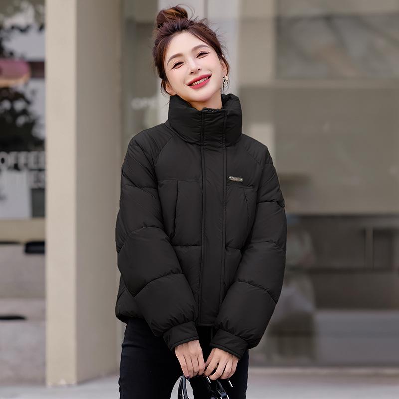 Contrast color cotton clothes women's short winter new loose leisure college style thickened bread clothes jacket