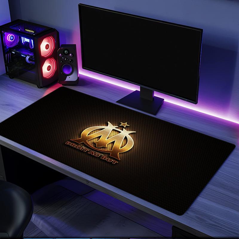 Golden Marseille Emblem mouse pad, rubber base, esports desk mat, mouse pad for gamers and office use, gaming desk , easy to clean mat