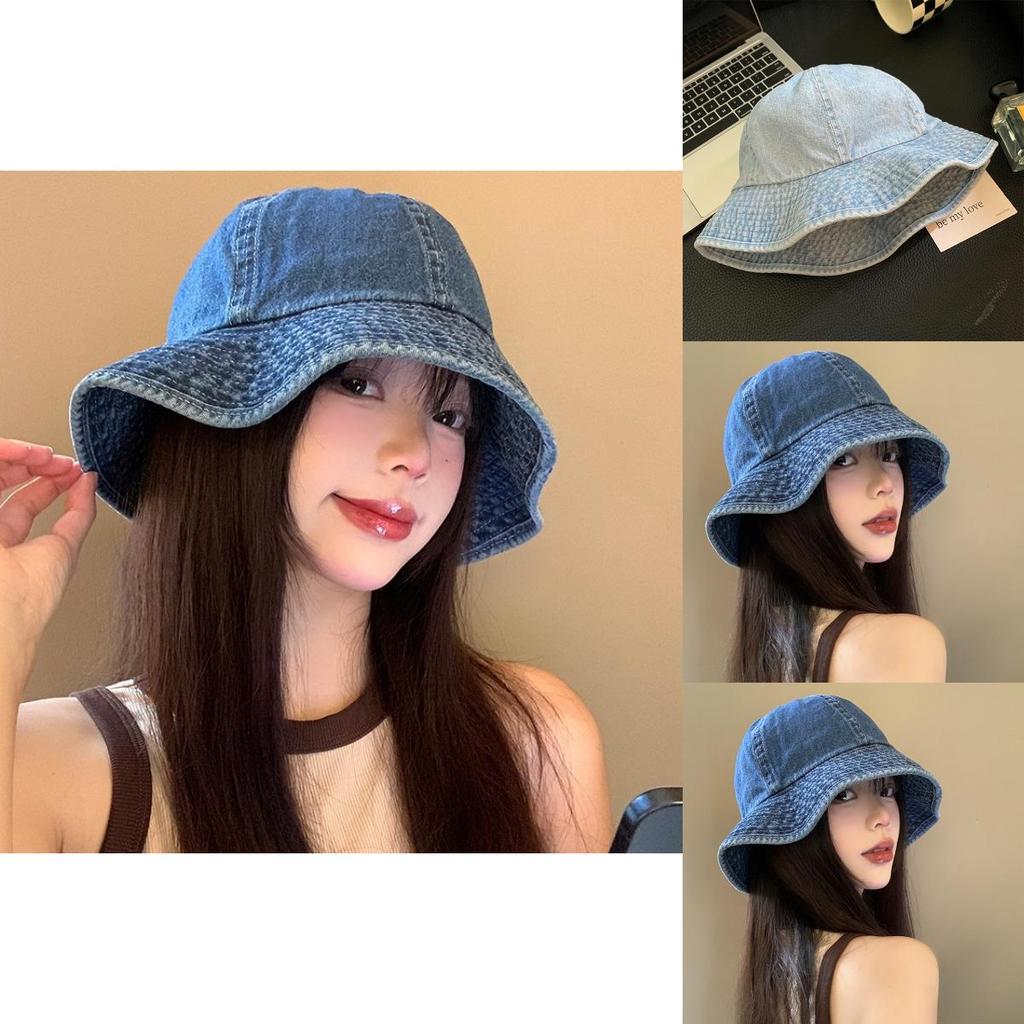 Stylish Denim Bucket Hat For Women With Embroidery Perfect For Spring And Summer Wear