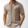 Summer Men's Short Sleeved Fashion Knitted Polo Shirts Solid Color Business Casual Button Cardigan Polos Tops Men