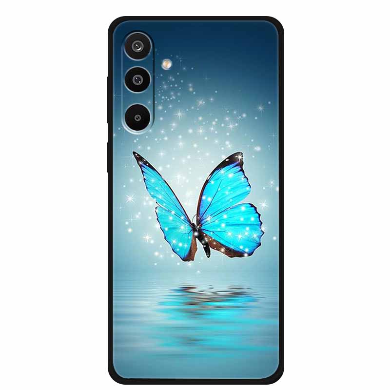 For Samsung Galaxy A36 5G Case Flowers Printed Silicone Phone Cases Cover for Samsung A26 5G TPU Shells A 26 36 Black TPU Coques