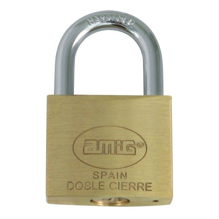 Cadenas - AMIG - 2-40 - Laiton mat - Anse acier 40 mm - Double fermeture