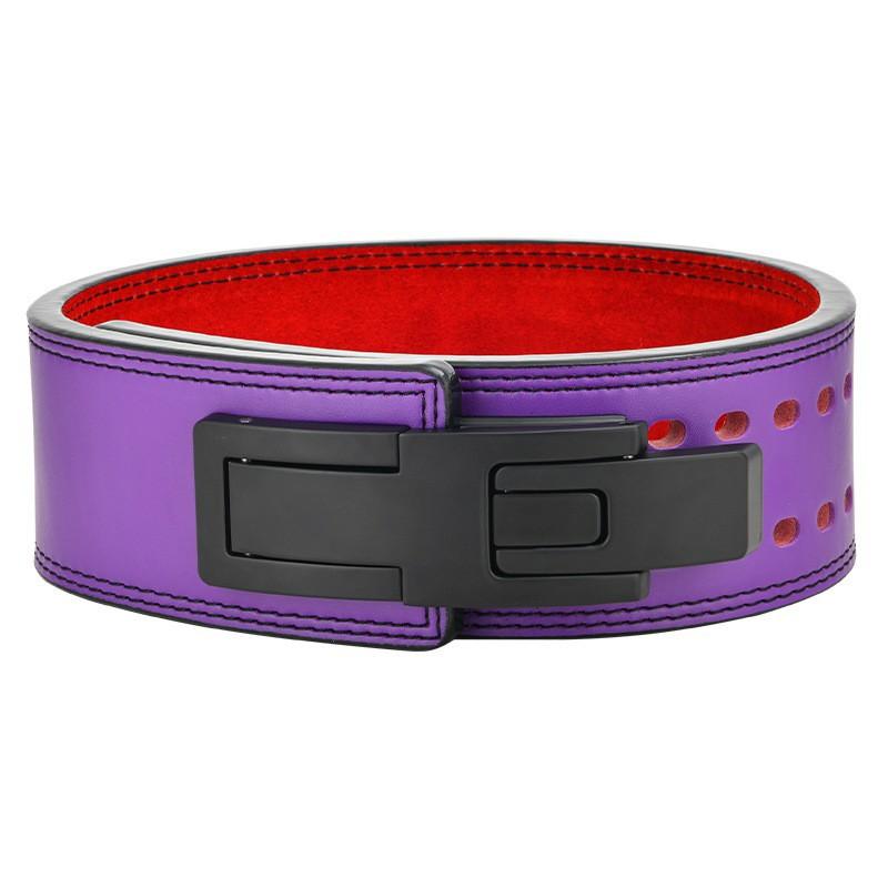 Cowhide Fitness Belt Squat Weightlifting Strength Lift Training Hardlift Sports Assistive Equipment purple