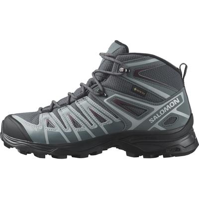 Dámské turistické/trekové boty Salomon X ULTRA PIONEER MID GORE-TEX, Ebony/Stormy Weather/Wine Tasting, Velikost 24,0 cm
