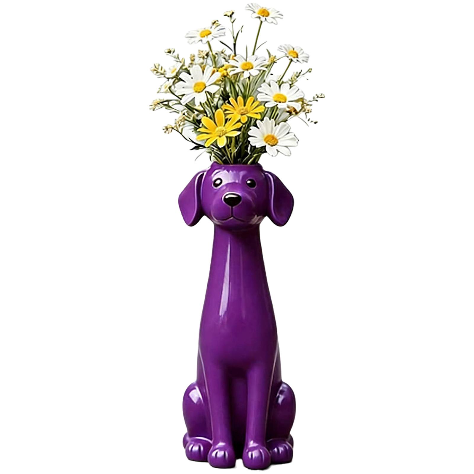 

Handcrafted Quirky Dog Vase Modern Cute Dog Shaped Flower Vase Creative Ornament for Living Room Office Study Home Decoration