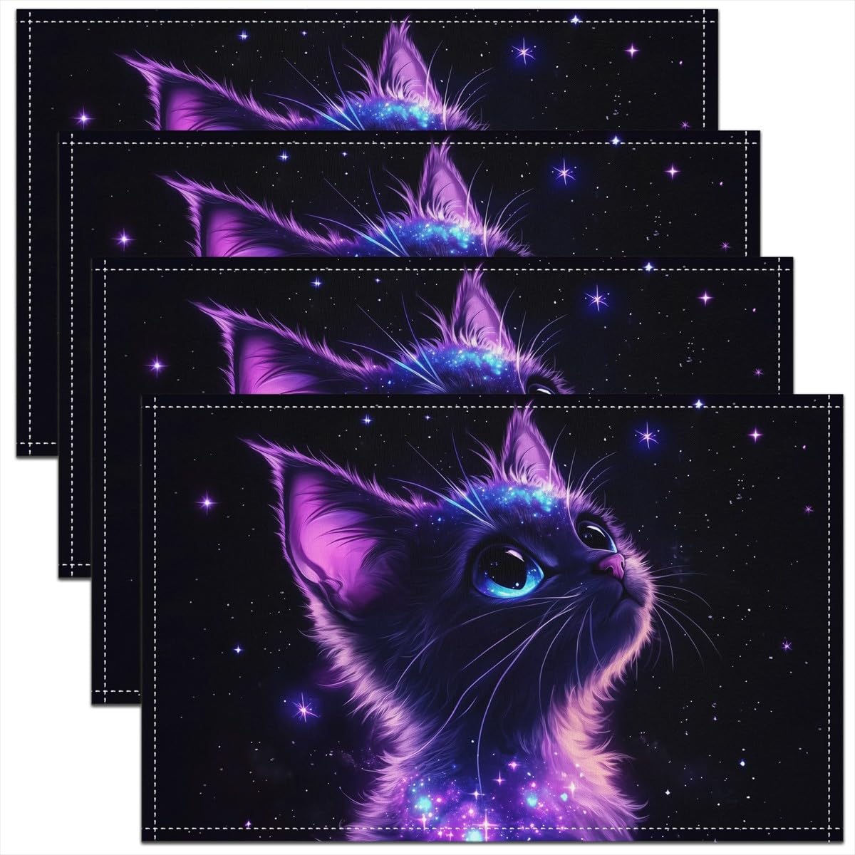 

Universe Galaxy Placemats Set of 4 18 x12 Kids Milky Way Outer Space Table Place Mats for Boys Girls Teens Space Outer Sky Placemat 4pcs-12x18