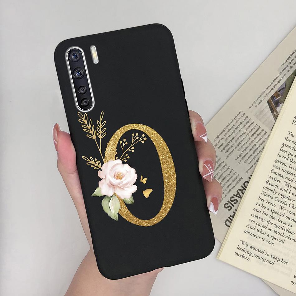 For OPPO A91 F15 Reno3 Phone Case Couple A-Z 26Letter Anti Drop Soft Silicone Matte Back Cover For OPPO A 91 F 15 Reno 3 Bumper