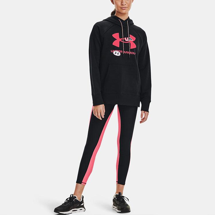 Under Armour Rival Big Logo Fleece Training Hoodie Women Hoodies Black 1366112-001