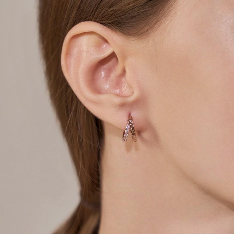 CRANNE 14K Cut Cubic One-Touch Earrings (Gold Filled) C24EGF160