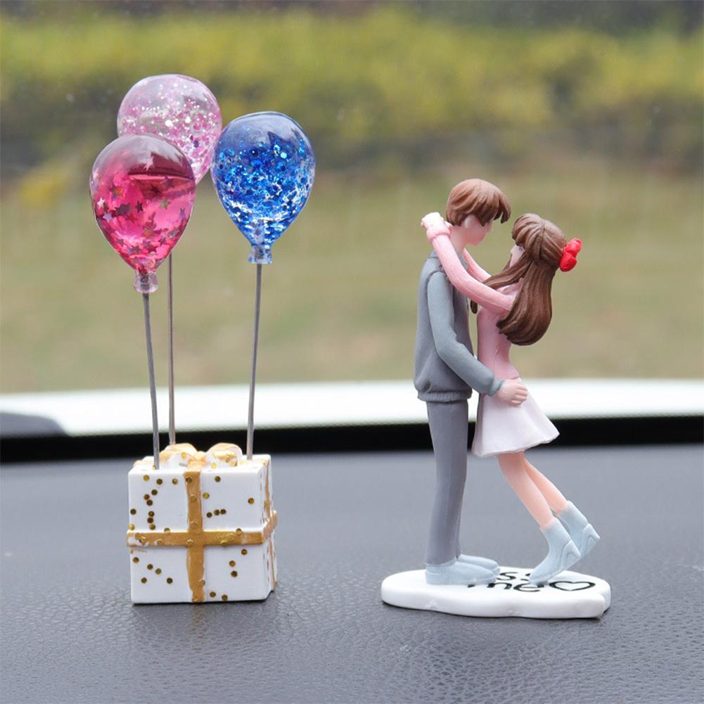 Dashboard Doll 2pcsset Car Creative Couple Crystal Balloon House Ornament Decoration Auto Interior Accessories 469410