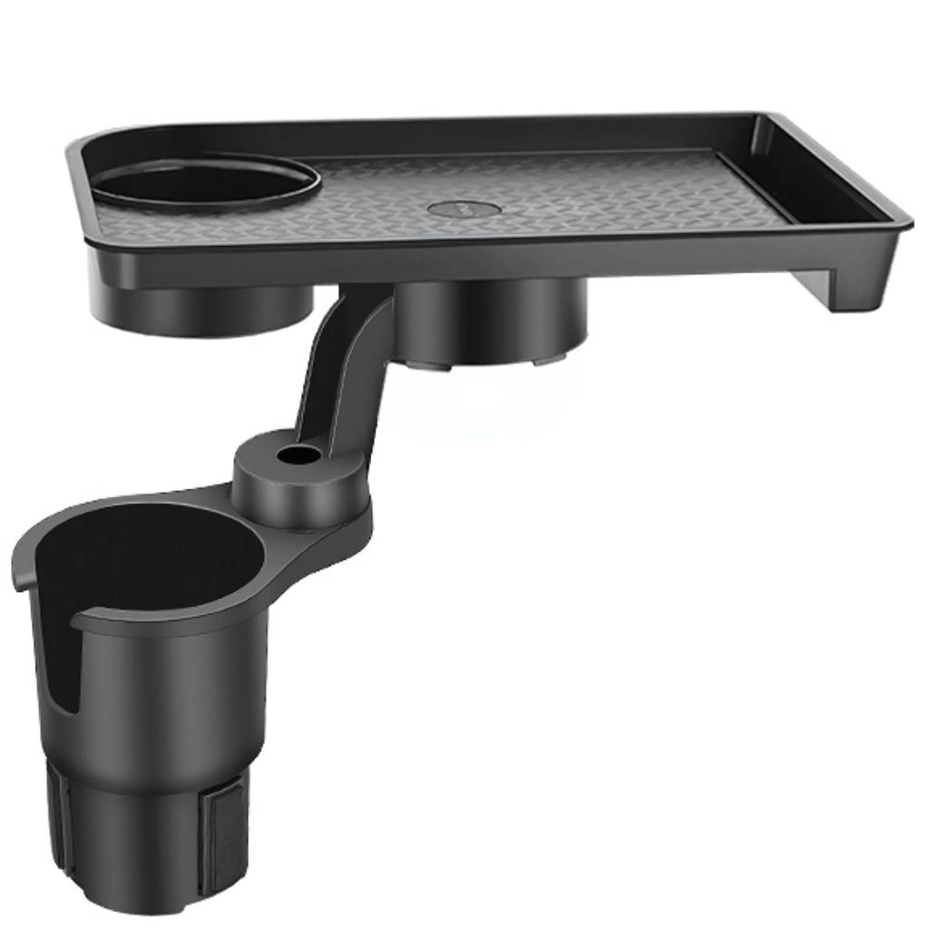 Dotcom Prime Car Drink Holder, Holds 2 Drinks, Table with Tray, Smartphone Holder, In-Car, Insert Type