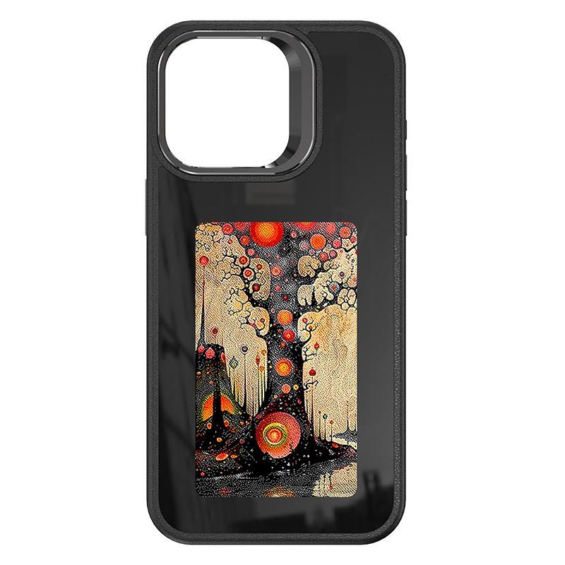 E-Ink Screen Phone Case With Stand IPhone 16 Plus Pro Full Coverage Shockproof Silicone Cover