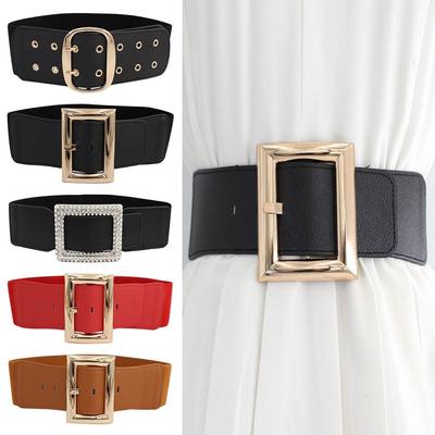 Ceinture Élastique Vintage à Boucle Pin Ceinture de Jupe Sauvage Ceinture Élastique à la Taille Ceinture de Robe pour Dames