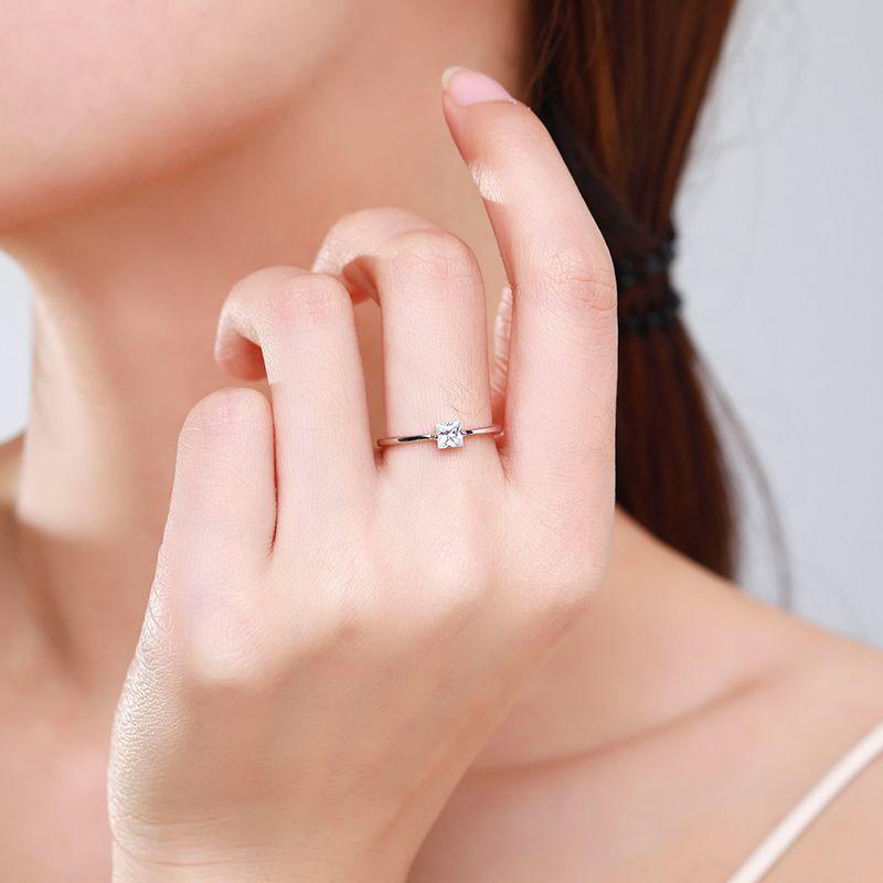 Tancise Classic 925 Sterling Silver  Zircon Ring Ladies Jewelry Wedding Promise Party Gift