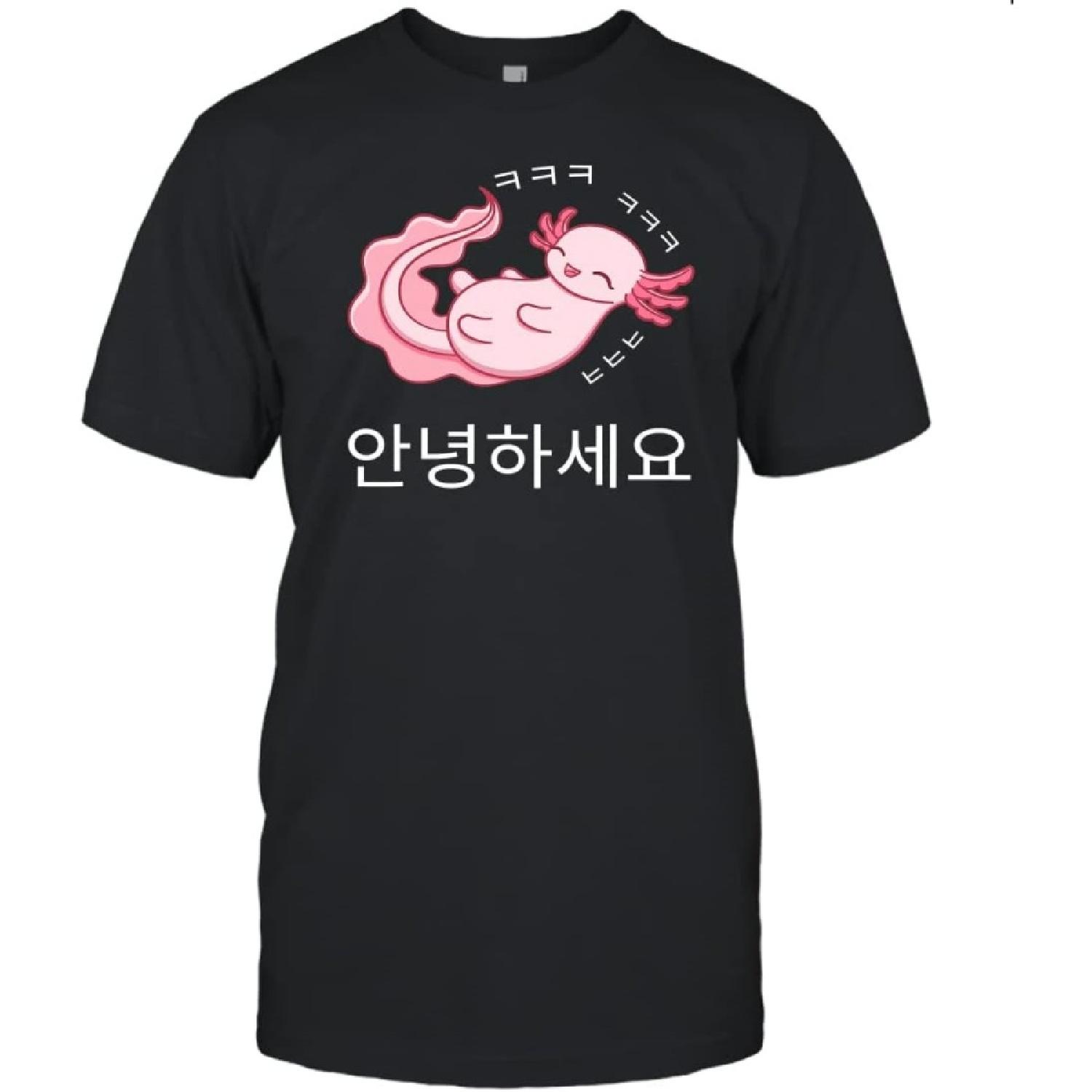 Здравствуйте Кавайный Милый Смеющийся Аксолотль Хангыль Корейский S