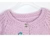 Women's Purple Round Neck Loose-Fit Knitted Cardigan - Autumn & Winter Fashion Sweater Coat
