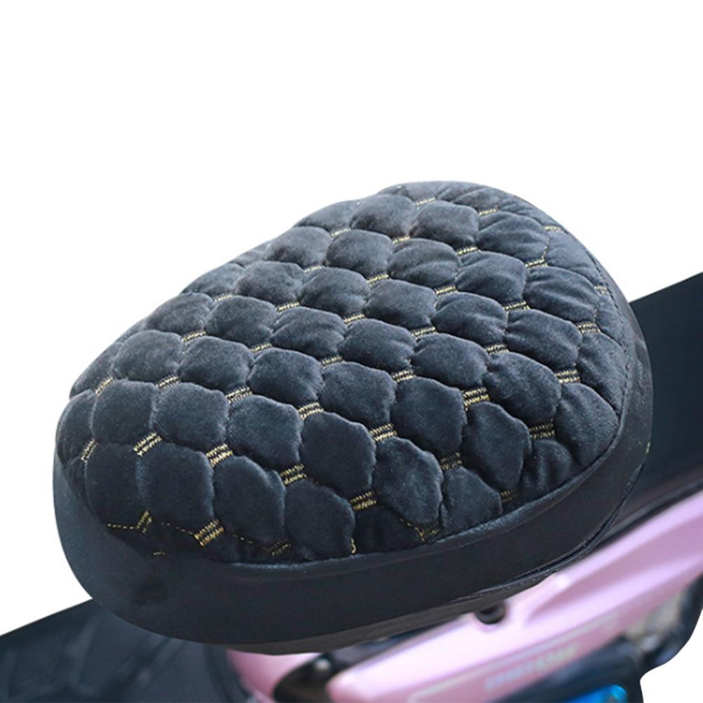 Motorrad-Sitzbezug, Plüsch, warmhaltender, weicher Sitzschutz für Elektroroller, schwarzer, warmer Samt-Sitzbezug für Motorräder