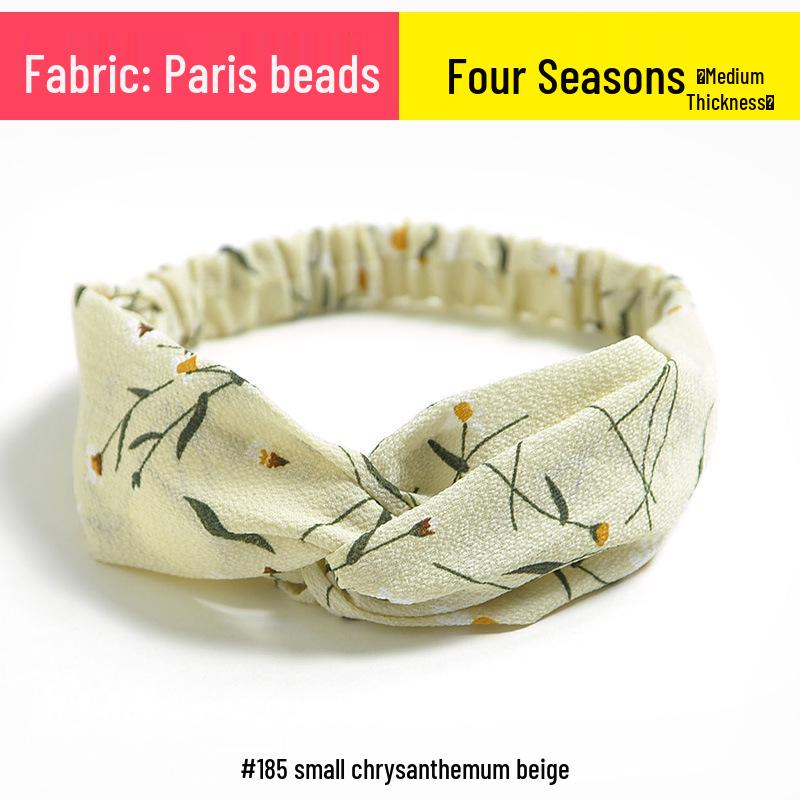 Koreanisches florales Chiffon-Elastik-Stirnband für Damen - Frischer Stil Haaraccessoire