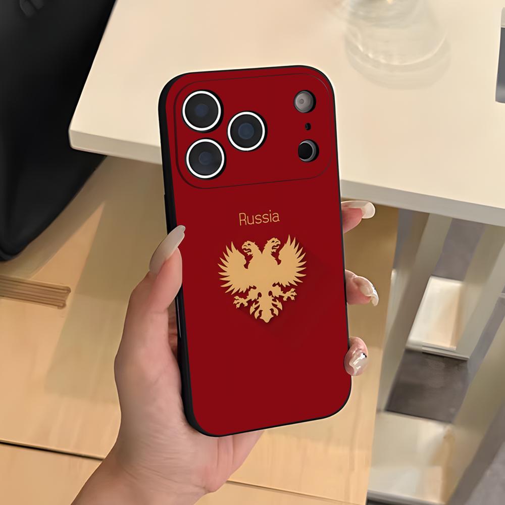 Russia Flag Phone Case For IPhone 17 Air 16 E Pro Max 15 14 13 Mini 12 Pro 11 Max Plus Black Soft Shell