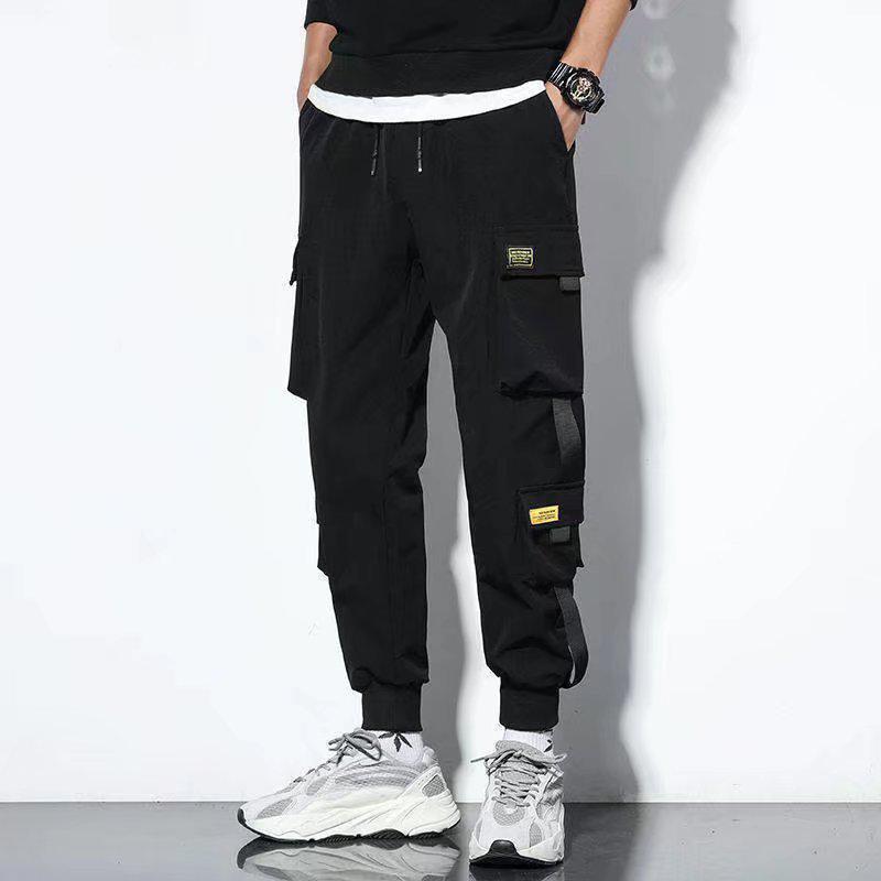 Men's Korean Style Multi-Pocket Jogger Cargo Pants - Spring/Summer Casual Long Pants for Students & Teens