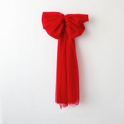 Mesh Red Christmas Bow Decoration Exquisite Large Bow Hanging Ornaments Decorative Bow Knot Baubles Christmas Tree Topper