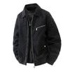Autumn and Winter Vintage Workwear Coat for Men Lapel Collar Black Starry Youth Trendy Fashion Versatile High-quality Jacket
