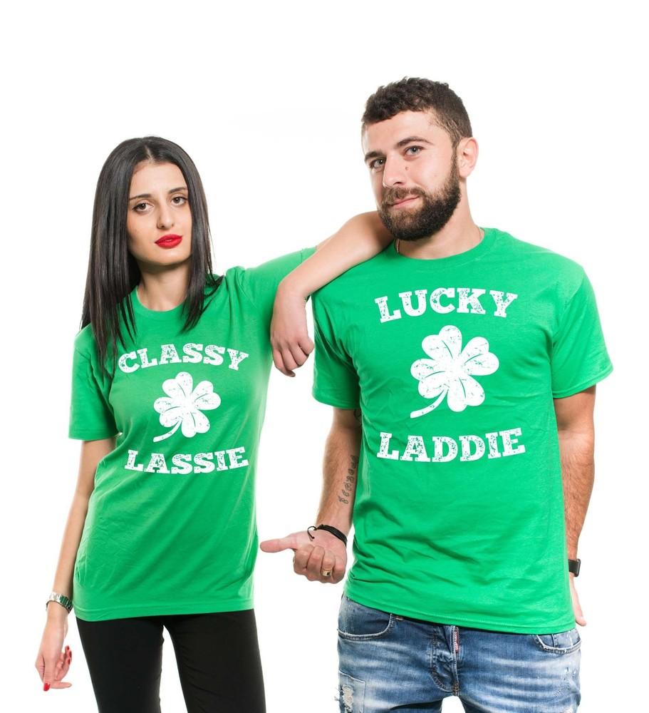 Saint Patrick s Day Matching Shirts Funny Irish Couple Shirts Lassie Laddie Tees Unisex T-Shirt L