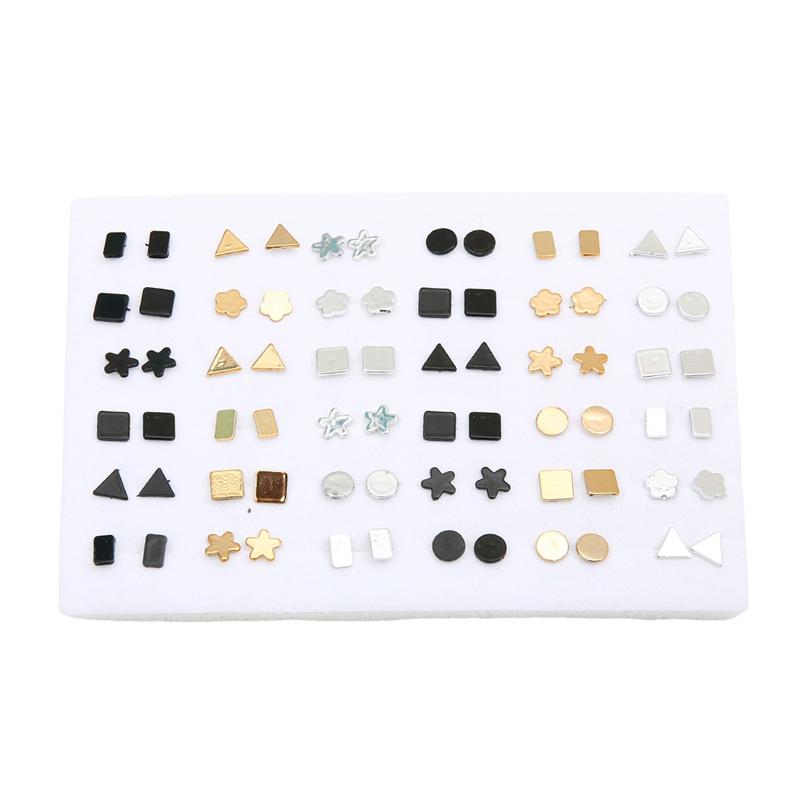 

36 пар/комплект. Модні геометричні сережки-гвоздики зі стразами змішаних стилів для жінок, дівчаток, ювелірні аксесуари style 10