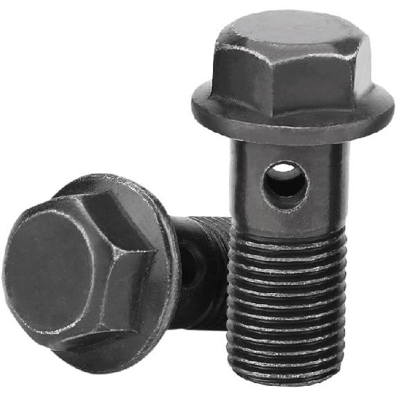 EVGATSAUTO Motorcycle Brake Banjo Bolts Kit, 5pcs M10×1.0mm Banjo Bolts Brake Line Fittings Adapter for Brake Caliper Master Cylinder