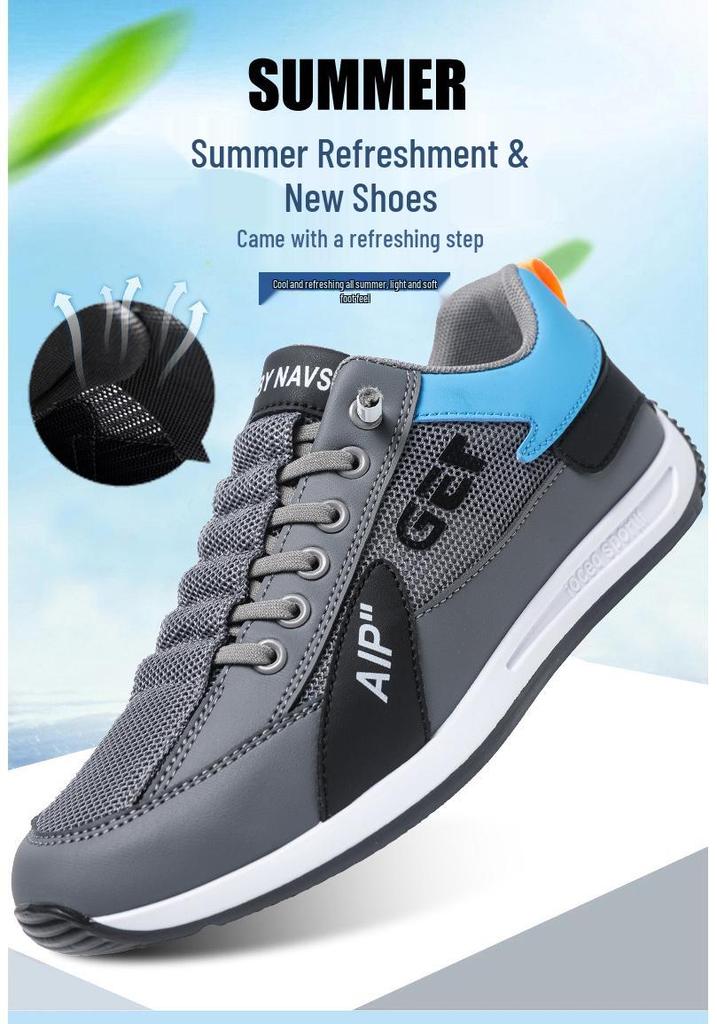 Brand Men's 2025 Summer Lightweight Sports Shoes - Comfortable, Soft Sole, Fashionable, Casual Mesh Design