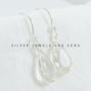 White Topaz Earrings, Handmade Earring, 925 Sterling Silver Earrings, Gift for her, Teardrop Bezel Earring, Gemstone Earrings