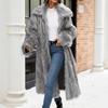 9 Autumn and Winter European Size Plus Imitation Fur Women's Coat Cold-proof Plush Long Coat