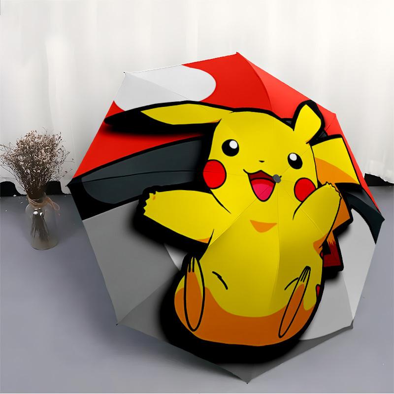 1 Stück Pokémon Winddichter Automatischer Winddichter Regenschirm, Leicht für Damen/Herren, Perfektes Weihnachtsgeschenk 0811240