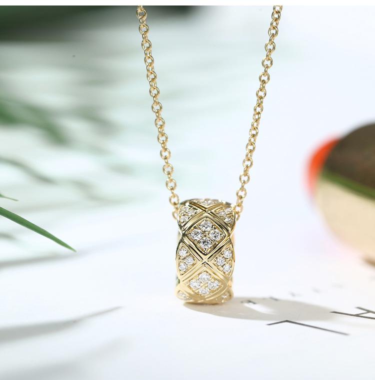 Premium luxury gold wild ring zircon pendant fashion classic  silver transfer bead zircon necklace wedding party jewelry gift