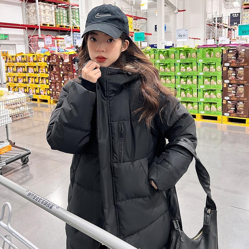 

Хлопковая одежда 0 женская плюс длинная свободная до колена хлопковая одежда XL чёрный