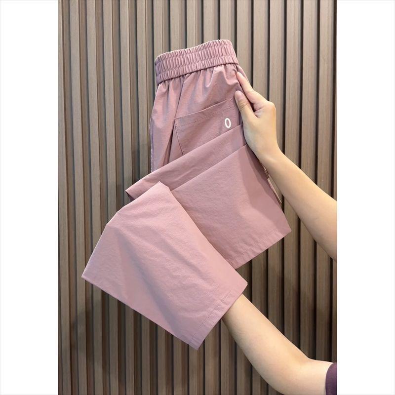 

Versatile Quick-Dry Wool Harem Pants: Fashionable, Solid Color, Nine-Tenths Length with Pockets, Perfect for Casual Wear, Small Sizes. M (suggested for 40-50 kg) розовый
