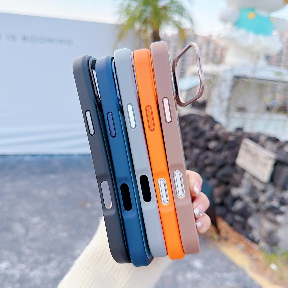 KEYSION Matte Skin Feel Lens Stand Phone Case for Magsafe for iPhone 16 Pro Max 16 Plus Magnetic Wireless Charging Shockproof Cover