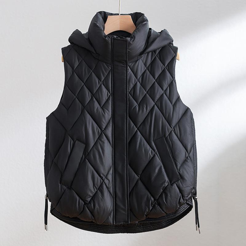 

Disassemble live hat down cotton vest women s autumn and winter new vest short vest vest vest jacket M чёрный