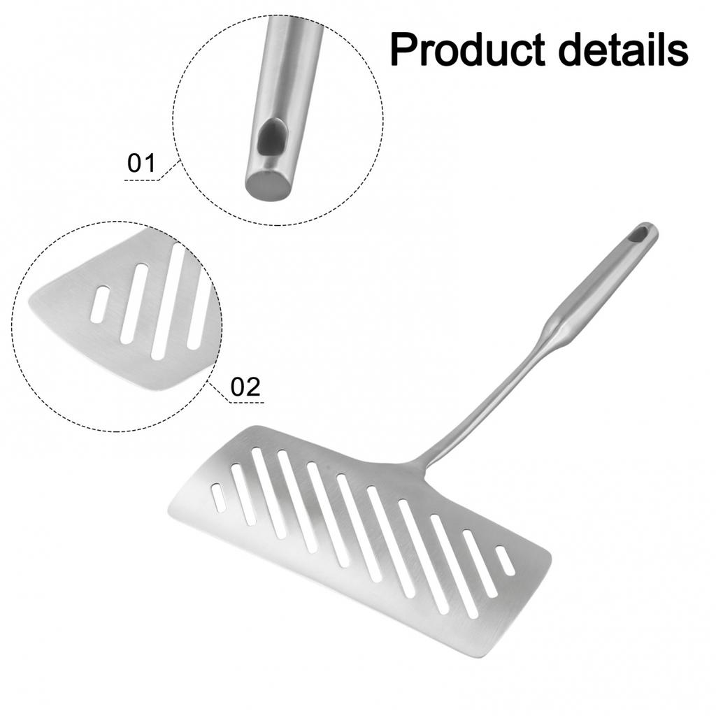 Sturdy Stainless Steel Fish Spatula with Wide Slotted Design for Frying