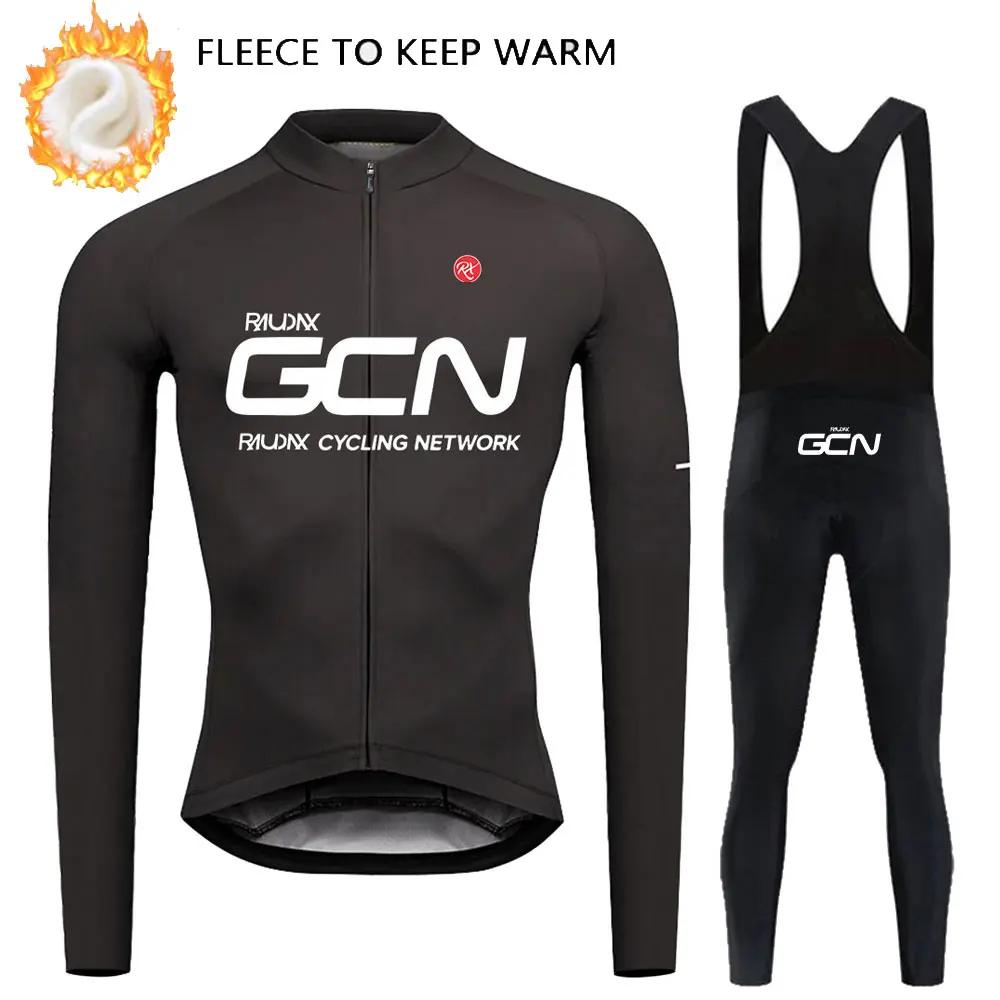 Bike Team 2026 Winter Long Sleeves Cycling Clothing Men's Thermal Fleece Cycling Jersey Set Moutain Road Bike Uniform