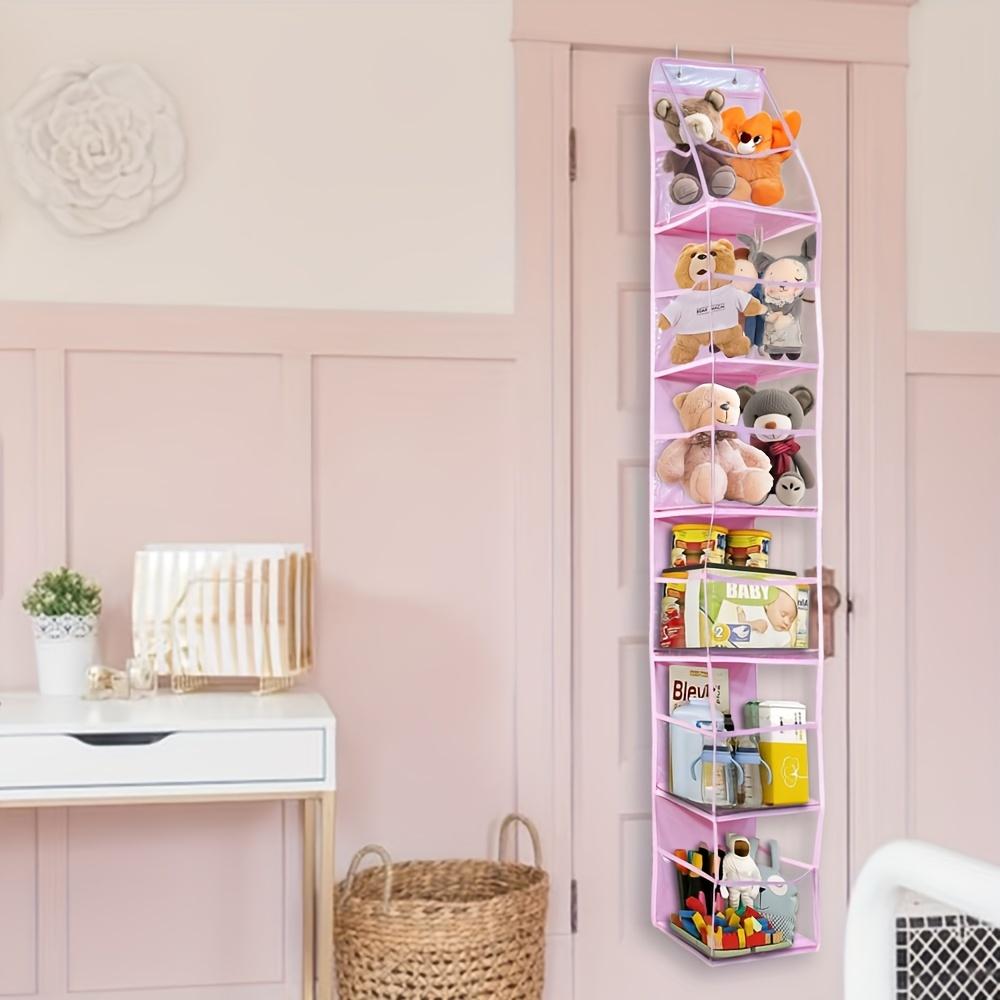 6-Shelf Over-the-Door Hanging Organizer with Clear Window, Polyester, Unfinished, Large-Capacity Storage for Teens and Adults