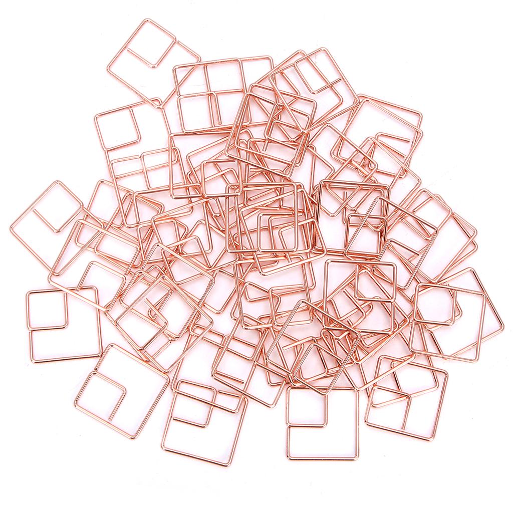 Paper Clip Wire Iron Office Clip Square Document Bookmark Marking Clip Stationary Supplies