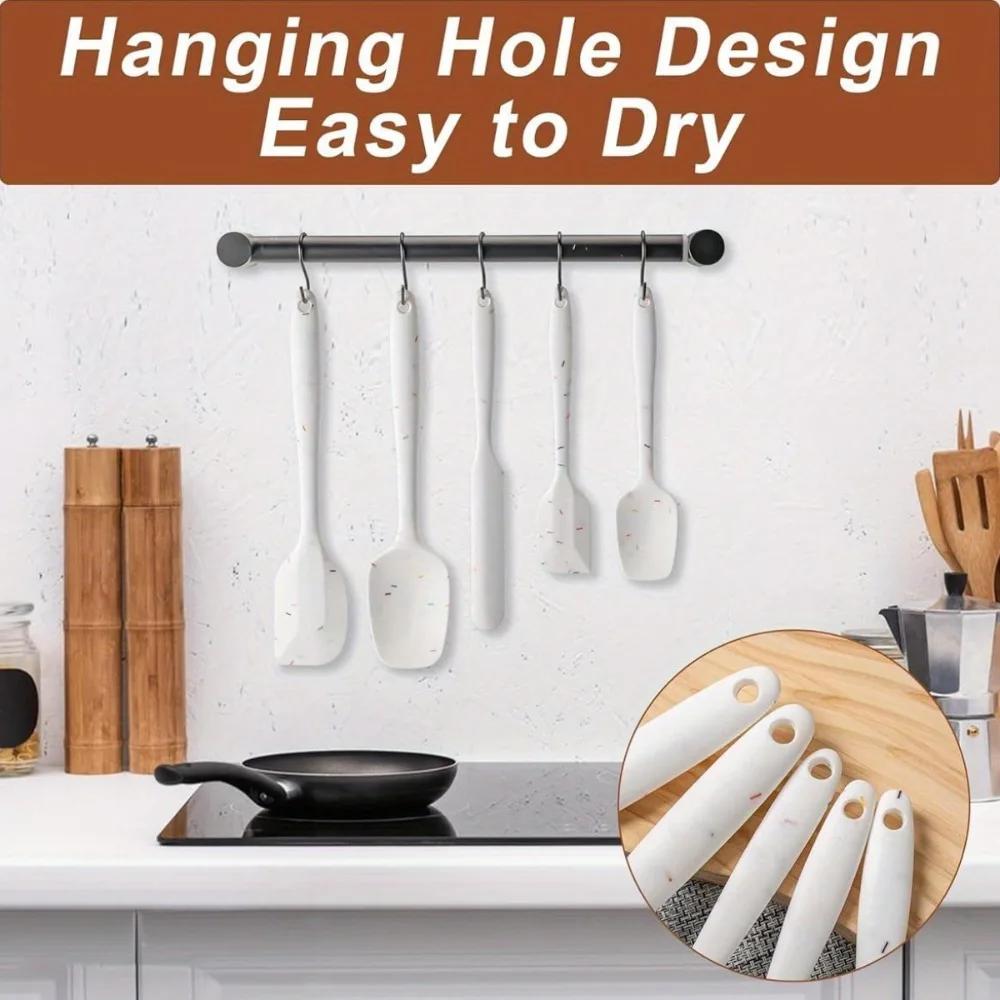 6pcs Silicone Spatula Set Food Grade Heat Resistant Non Stick Baking Cooking Mixing Scraper Kitchen Utensils Pastry Spatulas