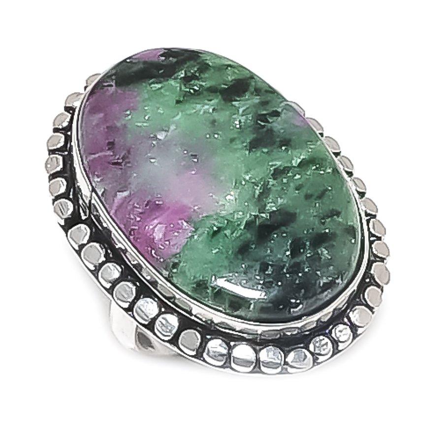 

Натуральный рубин цоизит драгоценный камень 925 стерлинговое серебро ювелирное кольцо размер 6 Y8z85