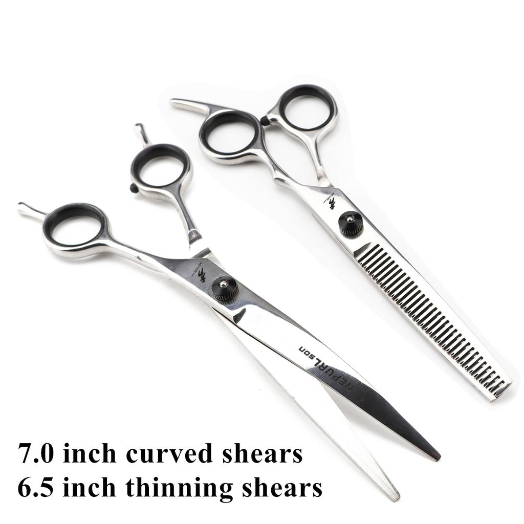 Hunde-Pflegescheren Japan Edelstahl Ausdünnscheren Abwärts gebogene Scheren Haustierscheren Gebogene Scheren Aufhellungsscheren Dropshipping