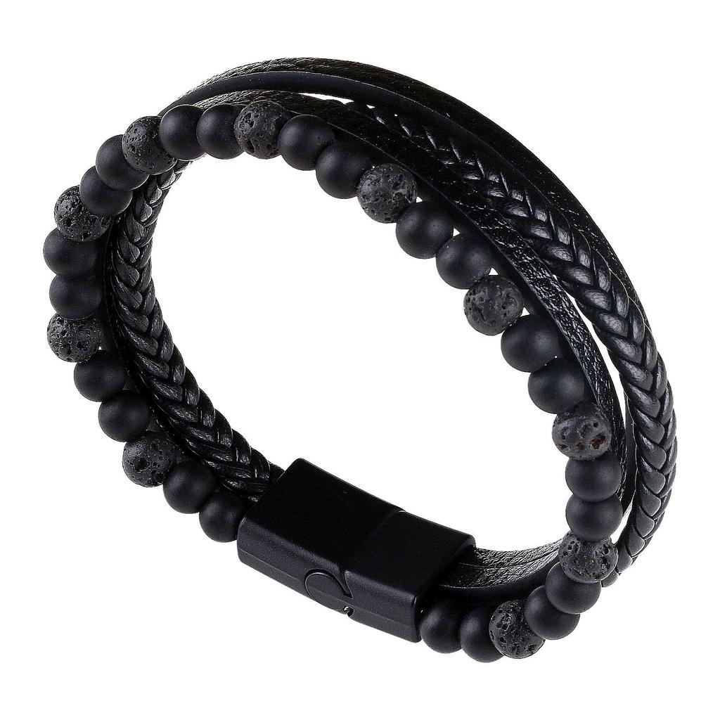 Retro Sunflower Evil Eye Beaded Multi-Layer Bracelet, Punk Ethnic Style with Turquoise Leather