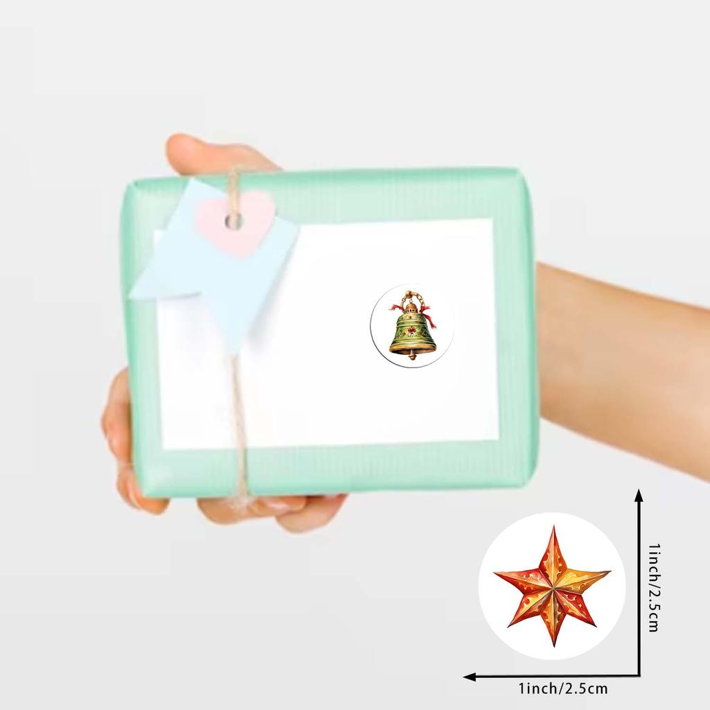 500 Christmas Gift Label Stickers - Adhesive Wrapping Seals for DIY