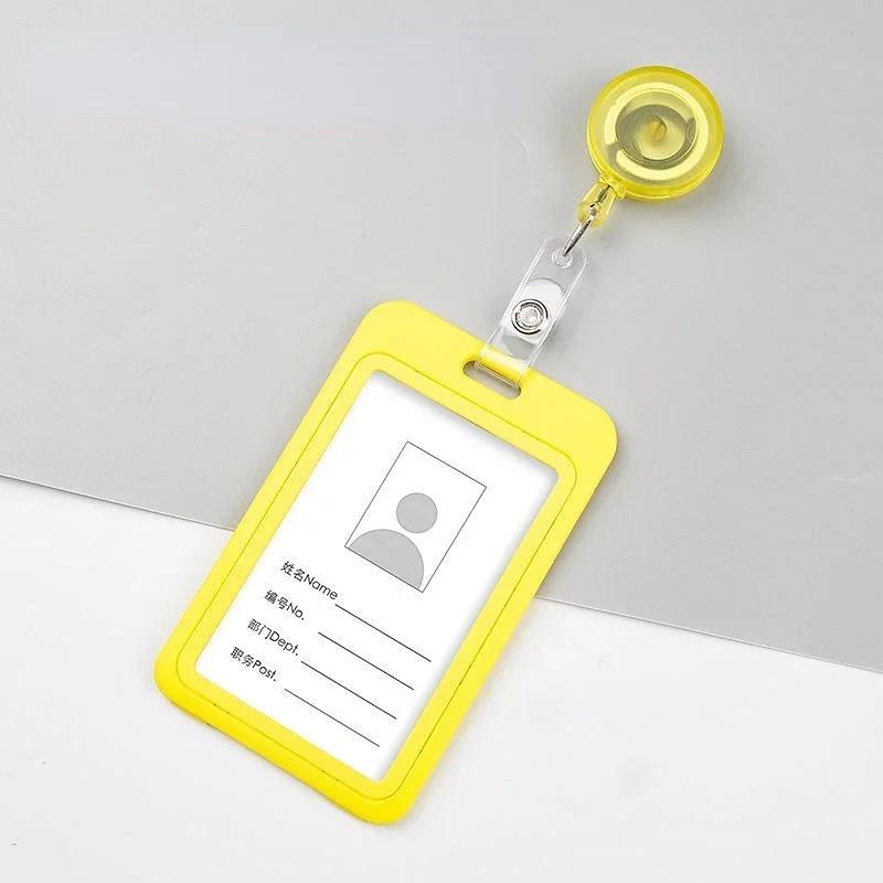 

Business Work Card Cover Nurse ID Name Badge Holder with Retractable Badge Reel Credit Card Pass Bus Card Sleeve for Women Men