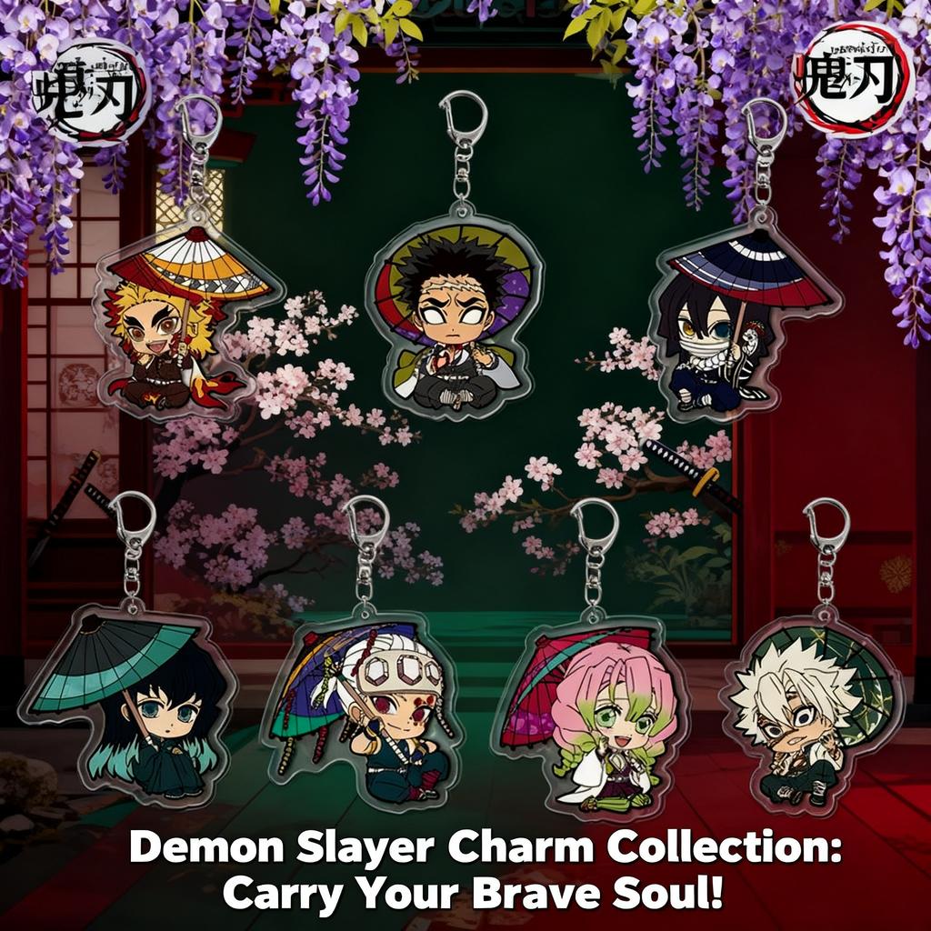 Demon Slayer Acrylic Keychain Kamado Tanjiro Zenitsu Agatsuma Anime Accessory Pendant Charm Cosplay Gift Set Merchandise