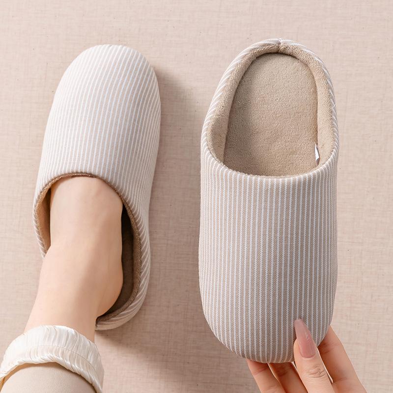 Cixi cotton slippers winter women's autumn couple home use indoor confinement warm non-slip plush home cotton slippers men